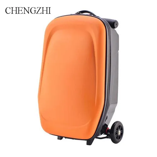 orange CHENGZHI высокое качество сумка в виде скутера подростка дело тележки чемодан кабины Дорожный чемодан на колесах - Цвет: orange