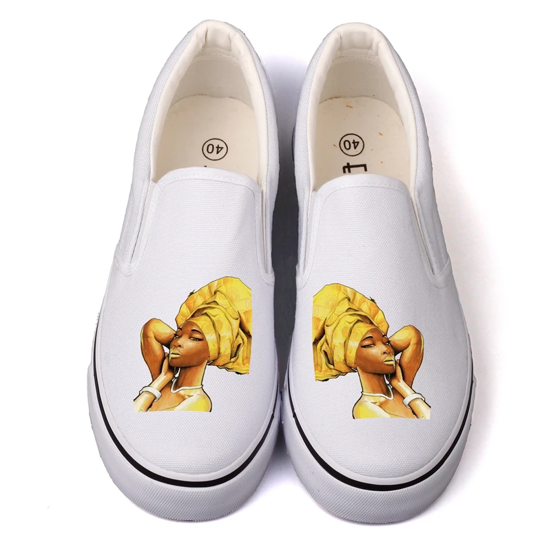 Женские парусиновые туфли на плоской подошве в африканском стиле повседневные