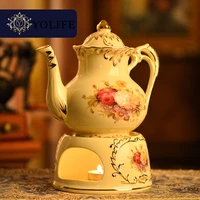 chinese tea pot with heat base use general candle tea set fashion coffee kettle thermostat ceramic warm 900 ml teapot