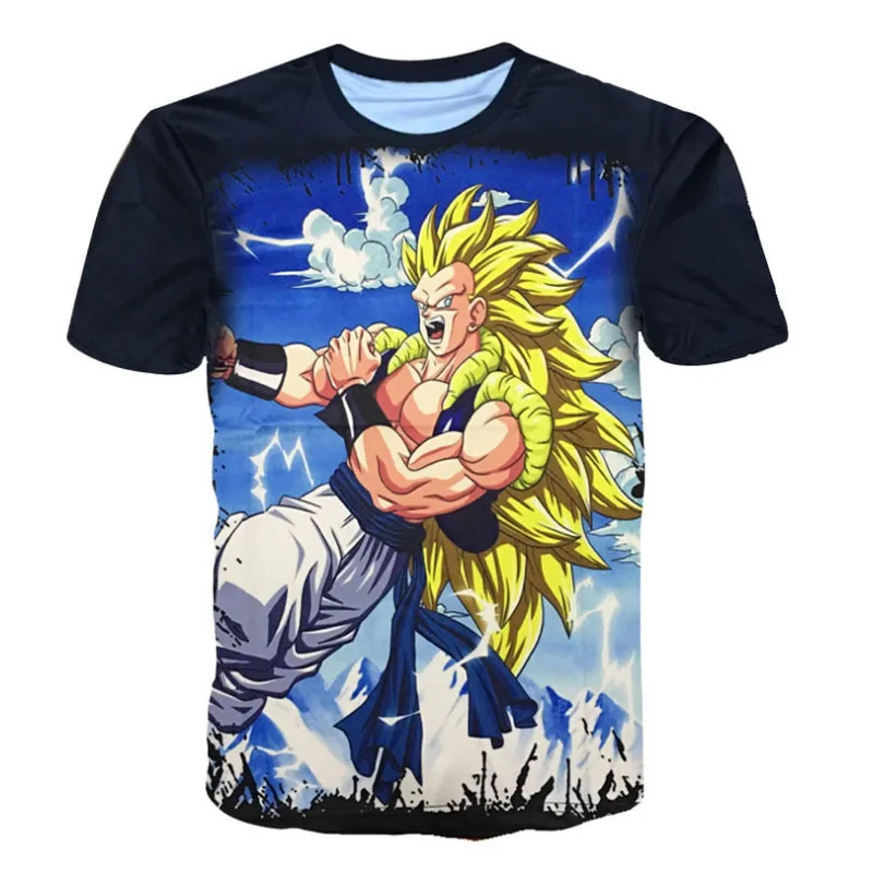 Dragon Ball Z футболка Супер Saiyan Сон Гоку черный Гохан Вегета Мастер Роши 3D печатных