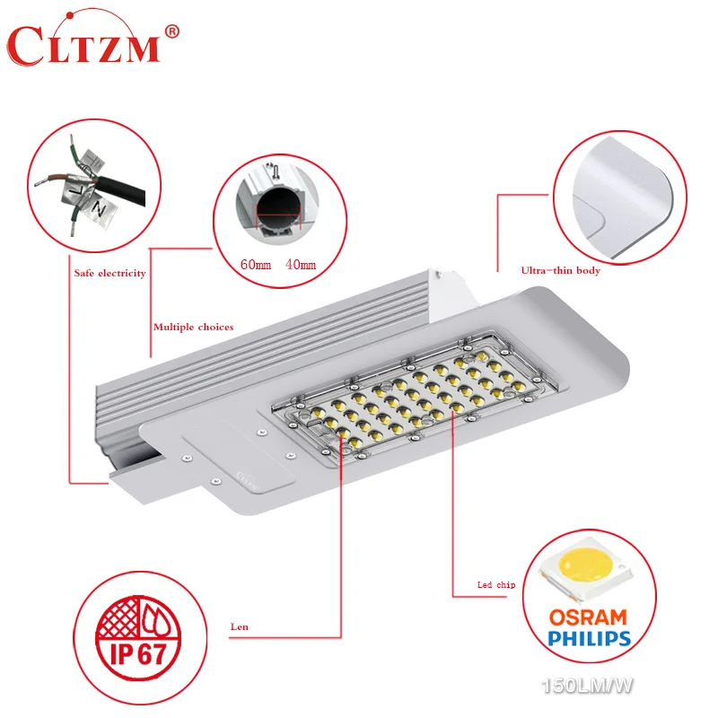 Уличный свет 40 Вт автодороги мосты тротуарах квадраты школы жилых и промышленных