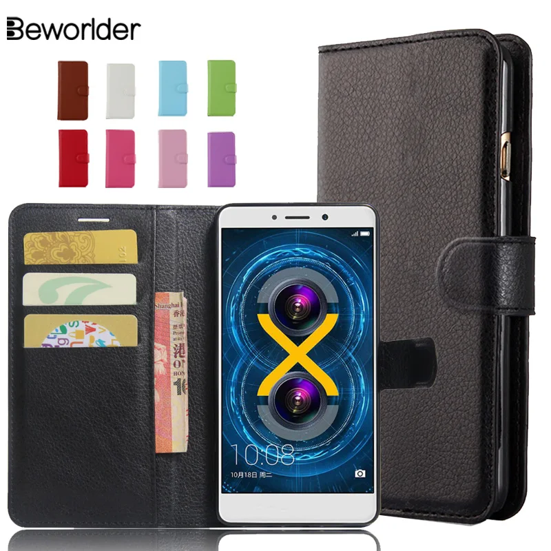 Beworlder чехол для Huawei Honor 6X Чехол бумажник телефона из искусственной кожи с откидной
