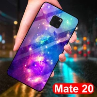 for huawei mate 20 phone case starry sky tempered glass tpu edge slim thin hard cover for huawei mate 20 case mate20 shell
