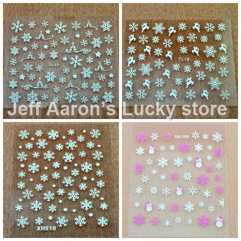12 шт./лот 3D наклейки для ногтей УФ гель инструменты украшения Рождественская елка