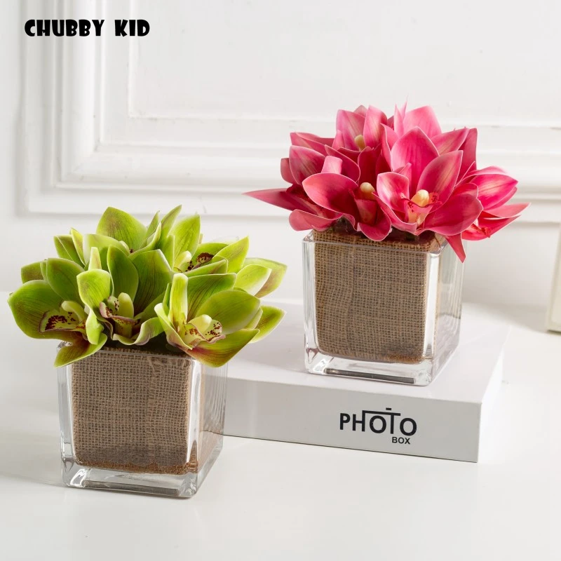 Высокая степень имитации реального касания 3D искусственные орхидеи Цимбидиум