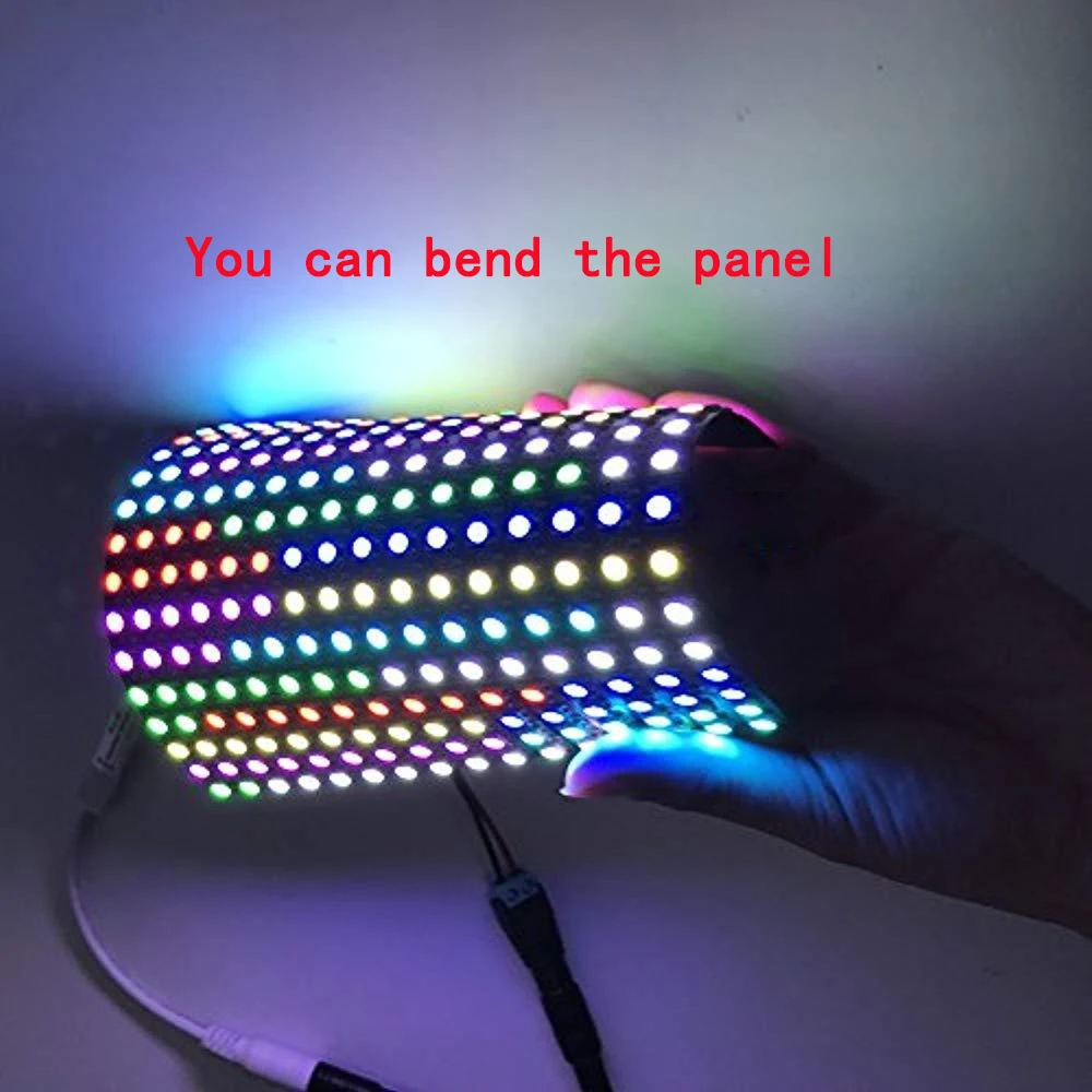WS2812B Panel Screen Digital Flexible LED 8*8 16*16 8*32 Pixel 256 Pixels Programmed Individually Addressable Full Color DC5V | Лампы и