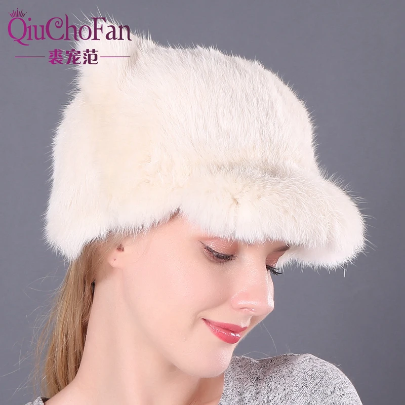 Зимние шапки из 100% натурального кроличьего меха женская теплая меховая шапка