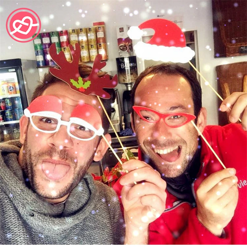 Лидер продаж 28 шт. Photo Booth Реквизит Рождество Забавный Борода Маска Hat Очки