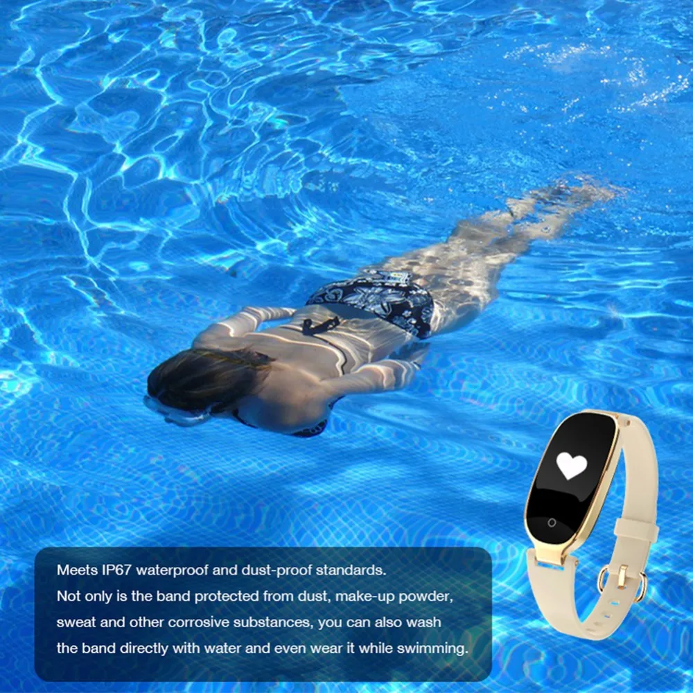 PLYSIN Fitness Tracker Women Sport Smart Watch Band Bracelet Heart Rate Monitor Swimming Waterproof | Электроника