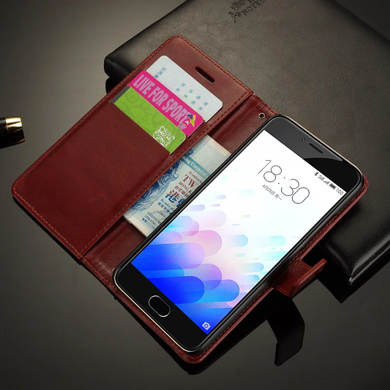 M3 Note case винтаж бумажник pu кожа откидная крышка для meizu M5 Мини М3 С Подставкой Карты