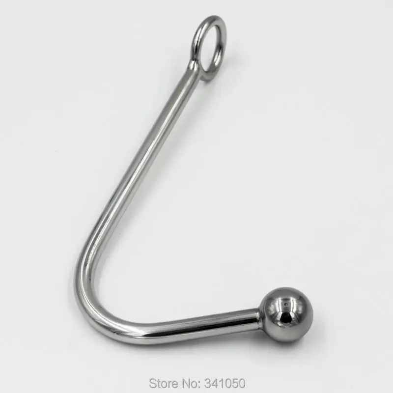 Нержавеющая сталь Анальный крюк металлическая Анальная пробка с шариком