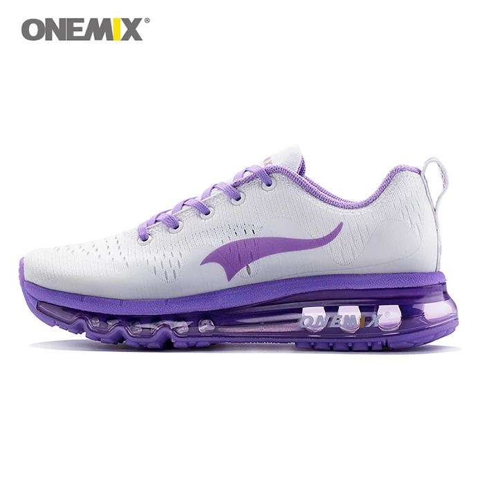 Purple Onemix/Женская обувь для бега; женская спортивная обувь; кроссовки; амортизирующая подушка; дышащая трикотажная сетка; вамп для прогулок на открытом воздухе - Цвет: Purple
