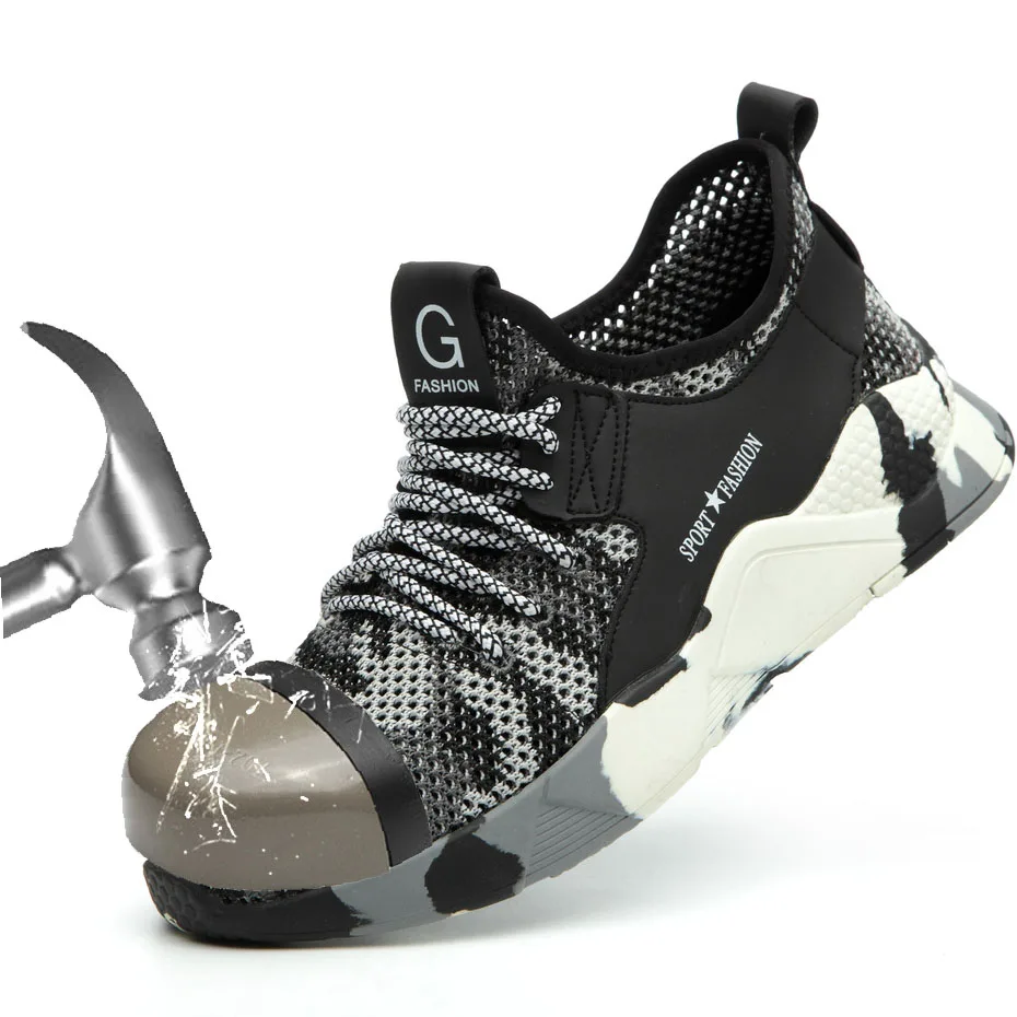 Мужская защитная обувь из дышащего материала Сезон лето повседневная спортивная