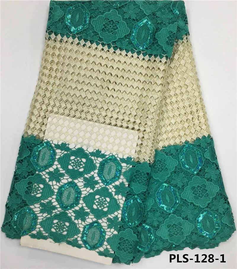 Новое поступление 2017 африканская гипюровая кружевная ткань с блестками