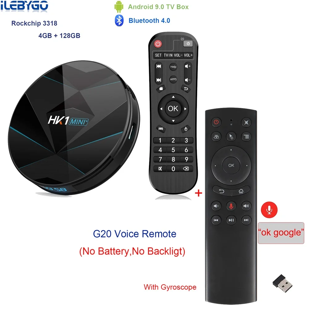 4GB 128GB G20 HK1 Мини плюс Android 9,0 tv Box 4 Гб 64 Гб RK3318 4 ядра 2,4G/5G Wifi 4 K HD телеприставка HK1 mini MAX 4G 32G 100 M 3,0 USD Отт Play - Цвет: 4GB 128GB G20