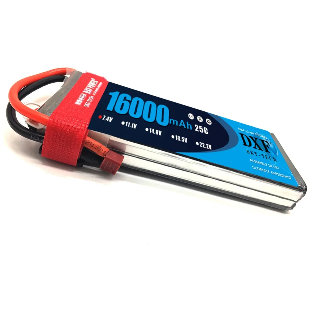 

DXF Good Quality Lipo Battery 7.4V 2S 16000MAH 25C-50C RC AKKU Bateria for Airplane Helicopter Boat FPV Drone UAV