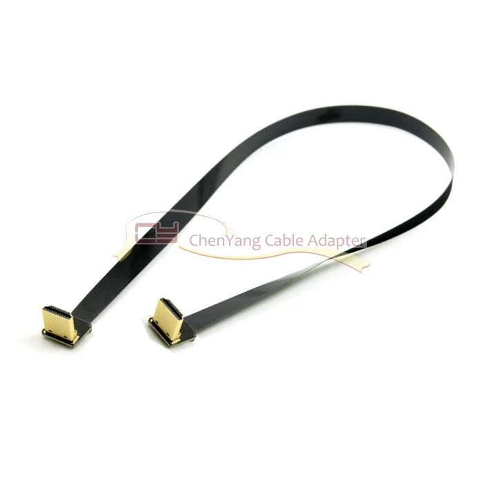 

FPV Dual 90 Degree Down Angled HDMI Type A Male to Male HDTV FPC Flat Cable 50cm for FPV HDTV Multicopter Aerial Photography