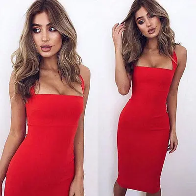 

Women Bandage Bodycon Slim off the shoulder halter Evening Party Pencil Mini Dress