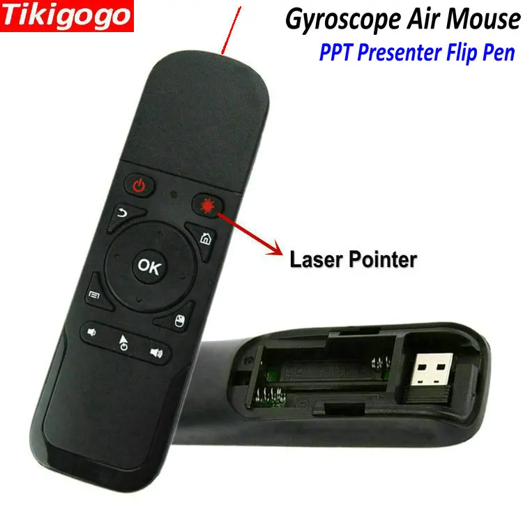 2,4G гироскоп воздушная мышь для Android Smart tv Box Windows PC лазерная указка Powerpoint PPT кликер ведущий пульт дистанционного управления