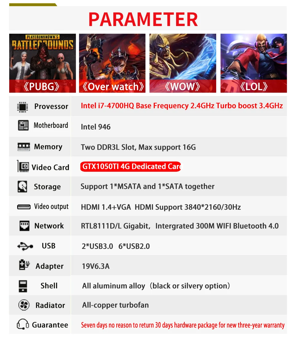 MSECORE I7 4700HQ GTX1050TI 4G Dedicat игровой Мини ПК Windows 10 intel настольный компьютер barebone неттоп linux wifi Bluetooth 4,0