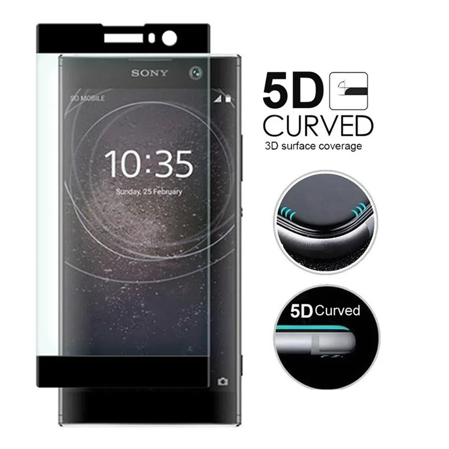 5D изогнутое Закаленное стекло протектор экрана для Sony Xperia XZ1 XZ2 Compact XZ3 XA Ultra Plus XZ