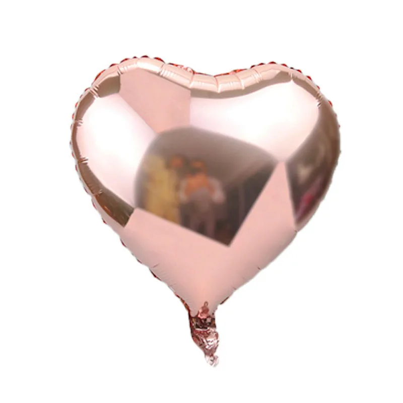 rose gold heart 5 шт. 18 дюймов звезда розового золота сердце шары Свадебный декор красные розовые шары надувные шары воздушный шар из фольги вечерние украшения на день рождения - Цвет: rose gold heart