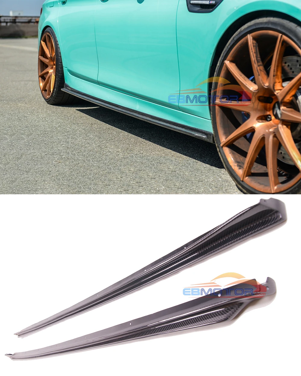 Объемная боковая юбка из натурального углеродного волокна для BMW F10 M Sport M5 2011UP