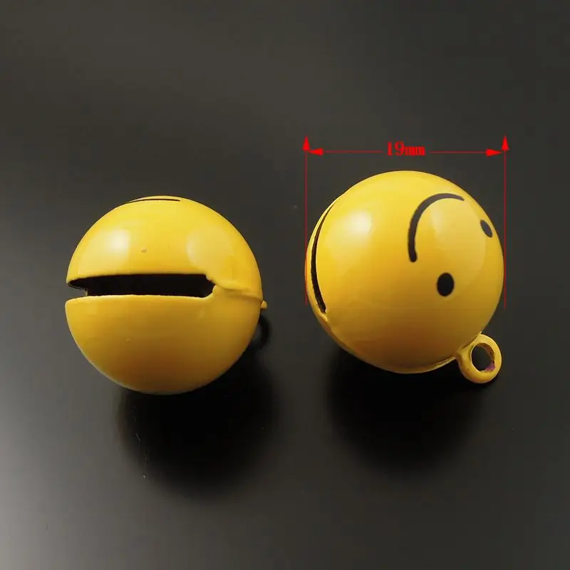 10pcs/pack Cute Jingle Bells Lot Craft Charms Christmas Smile Face Phone Pet Decor Necklace Pendant Baby Gift 19*19*19mm 35281|pendant baby|baby