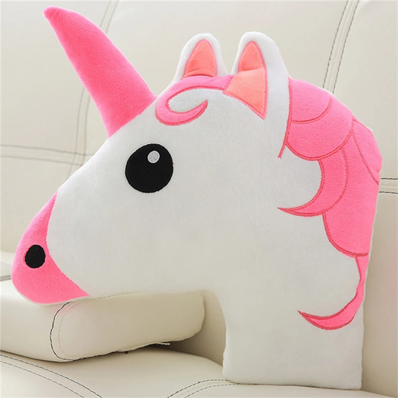 Очаровательный Плюшевый единорог подголовник 3D похожая на настоящую Единорог