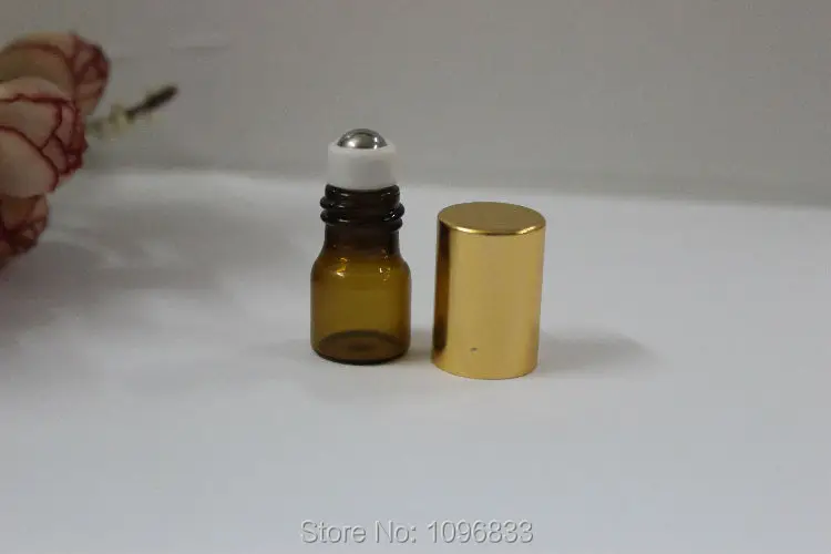 1 мл флаконы из янтарного стекла с золотой крышкой стеклянная бутылка