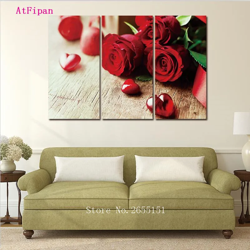 Atfipan печатных красная роза цветок стены Книги по искусству Холсты для рисования