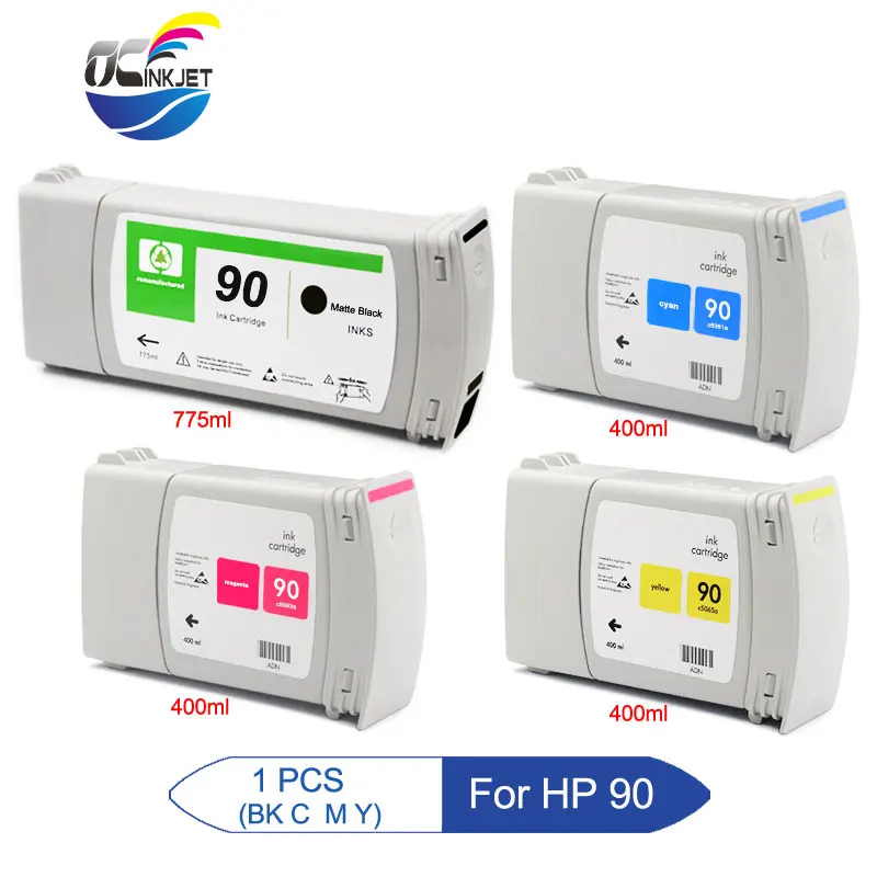 Ocinkjet For HP 90 Ink Cartridge Remanufactured With Ink For HP Designjet 4000 4000ps 4020 4500 4520 With Newest Version Chip