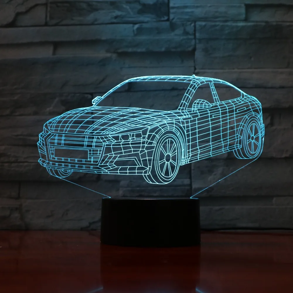 Авто Форма 3D лампа 5В USB 3AAA Батарея светодиодный ночной Светильник акриловый дети