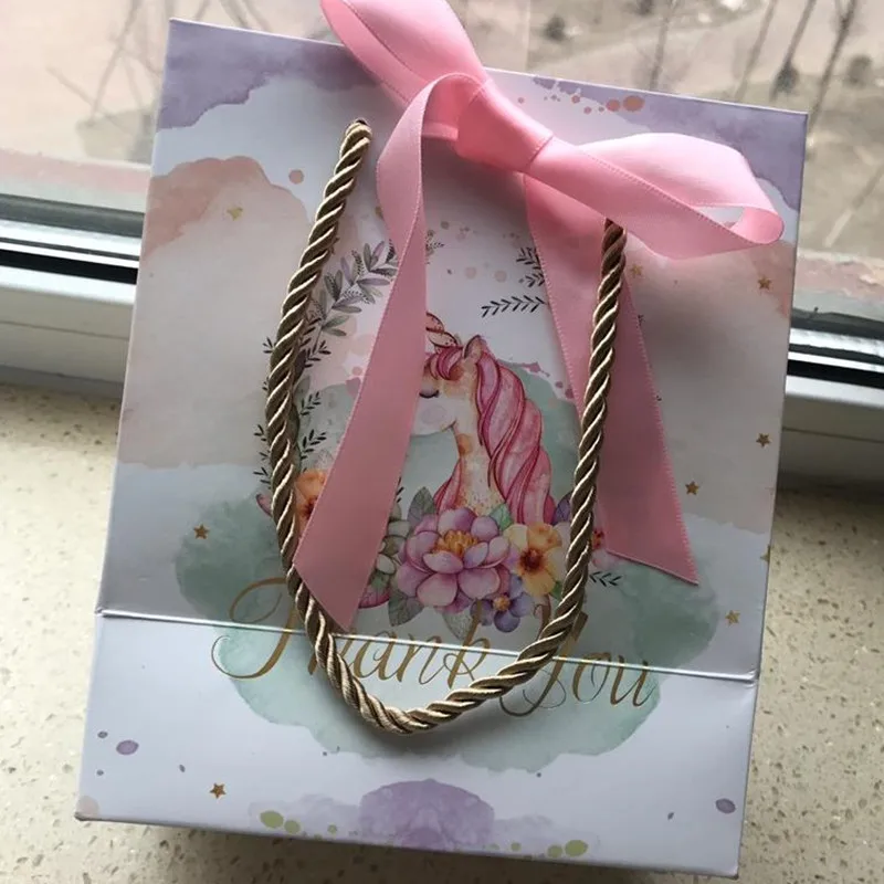 Единорог ручная роспись свежая Подарочная коробка сумка Подарочный пакет