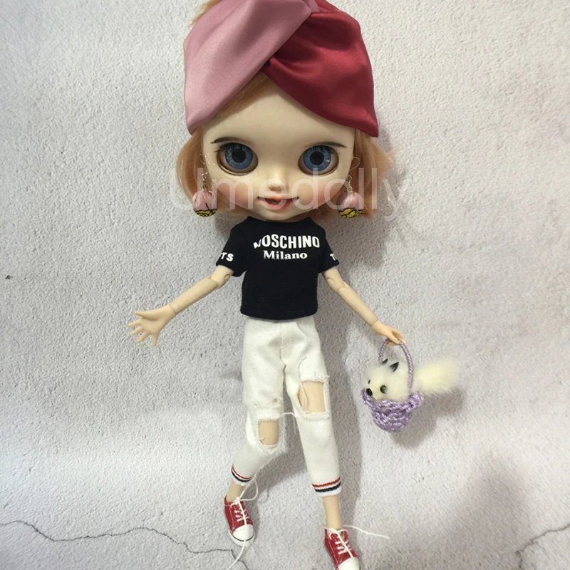 1 комплект повседневные джинсовые костюмы для Blyth Barbies кукла Licca футболка брюки