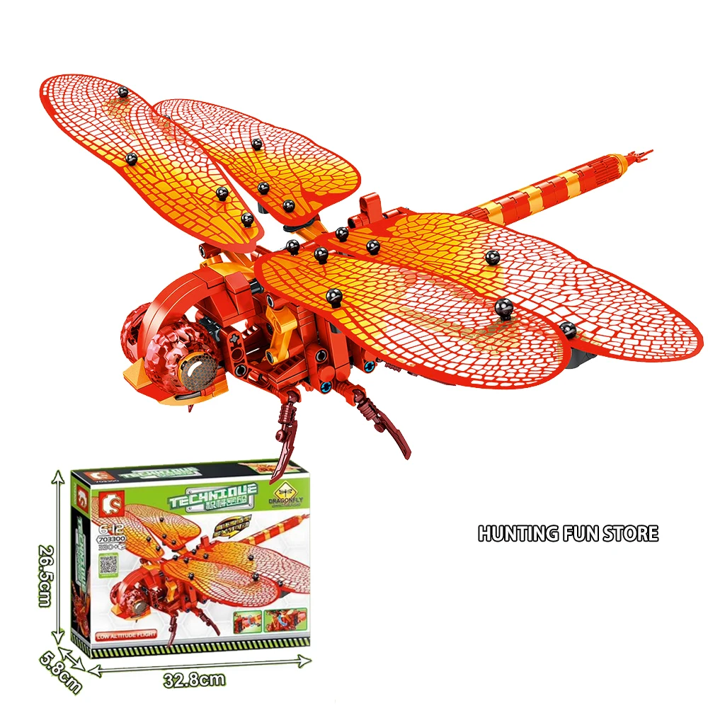 Совместимая техника Стрекоза животные Flyable набор Sembo творческий MOC Развивающие DIY