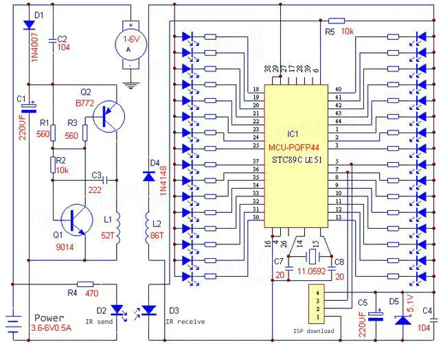 

Cross LED Dot Matrix Display Circuit Board Rotating Electronic Kit Parts Kit Colorful Fan
