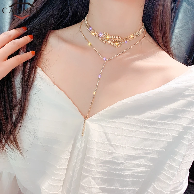 Женское Ожерелье CANNER кристалл/Стразы чокер ожерелье подвеска длинное collier femme