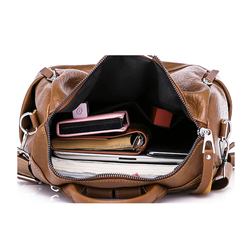 2019 высококачественный кожаный рюкзак для женщин черный Модный корейский