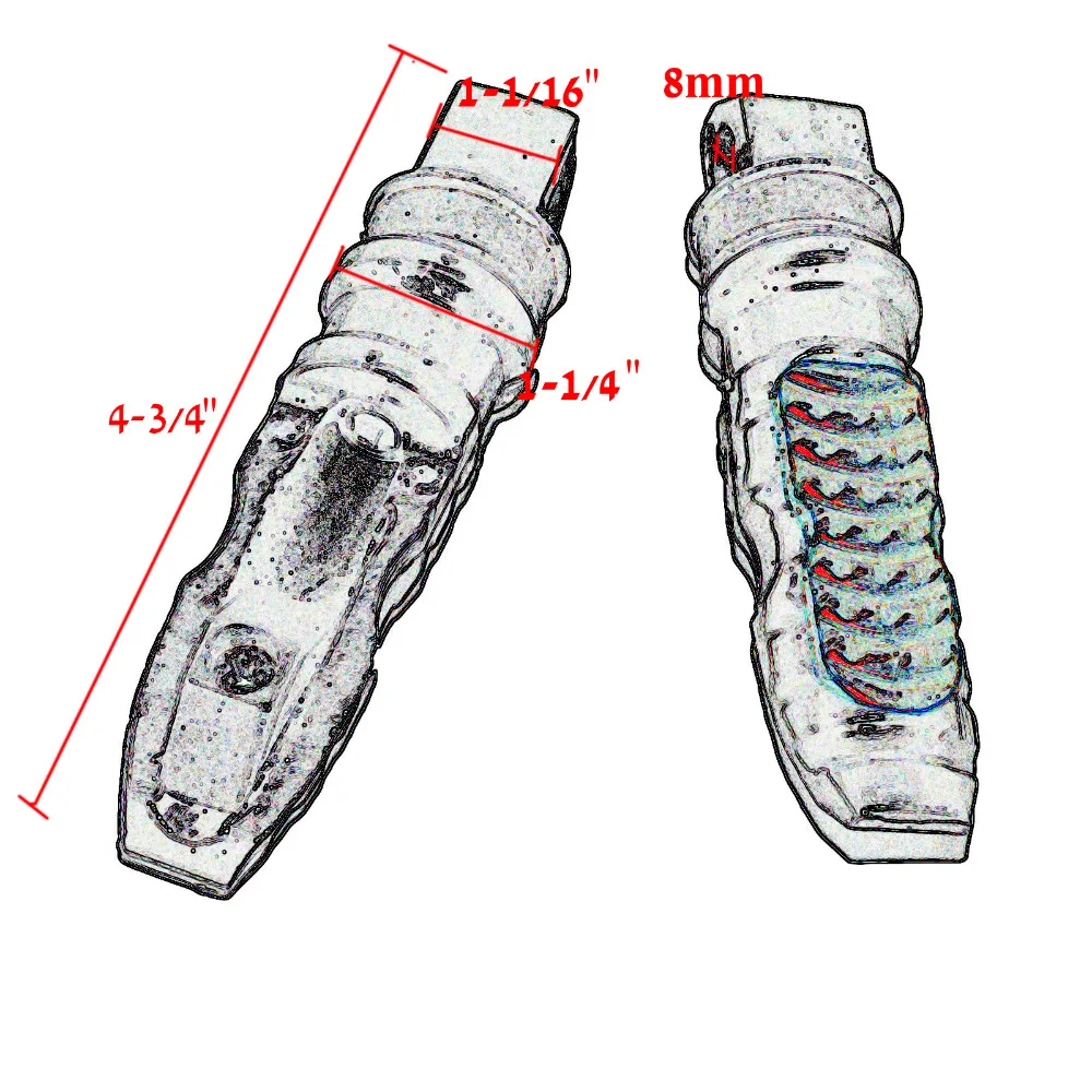 8mm Hole Universal Motorcycle Passenger Rear Foot Pegs Pedal Nonslip Footrest For Kawasaki Ninja ZX10R BMW Suzuki | Автомобили и