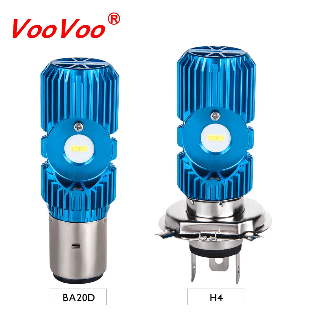 VooVoo светодиодный H4 BA20D HS1 мото фары лампы 2400LM 6000 К 20 Вт H4 светодиодный мотоцикл электрический автомобиль скутер освещение