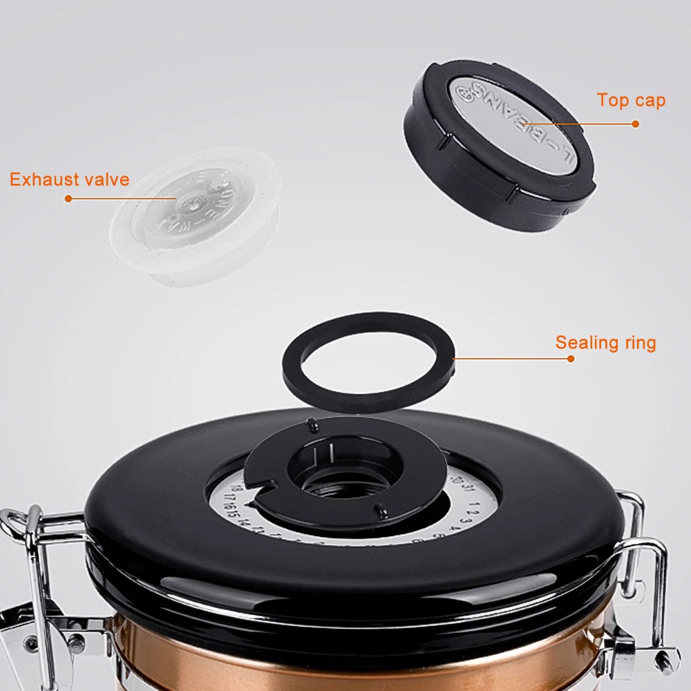 Герметичные кофейные бобы из нержавеющей стали Герметичный Бак с выпускным