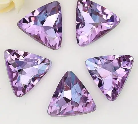 violet 8 мм 10 мм 12 мм 14 мм 16 мм 18 мм 23 мм трехугольное стекло, кристалл, камень, заостренный назад горный хрусталь все цвета для одежды diy - Color: violet