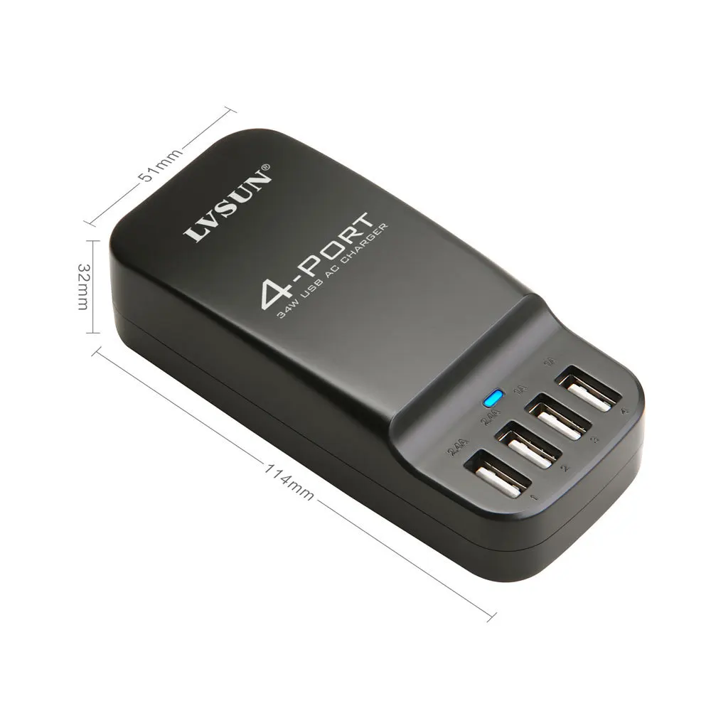 UDOLI универсальное настольное зарядное устройство USB с 4 портами настенное адаптер