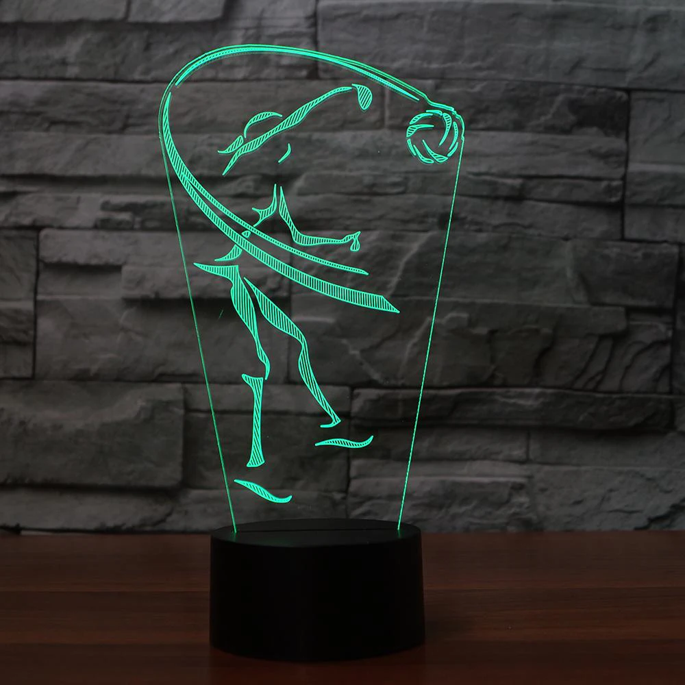 Играйте в волейбол 3D светодиодный USB настольная лампа Дети Спальня красочные