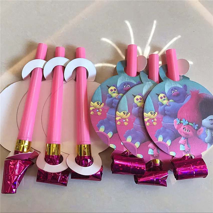 6 шт./лот хит продаж Мультяшные тролли тема для детского дня рождения украшения