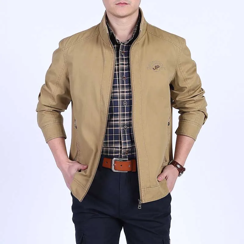 Новые модные мужские куртки в стиле милитари 4XL 5XL куртка-бомбер со стоячим