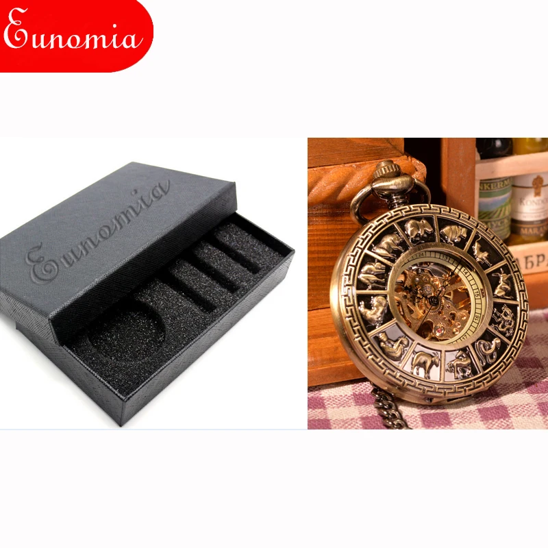 Модные механические карманные часы с ручным ветром для женщин и мужчин