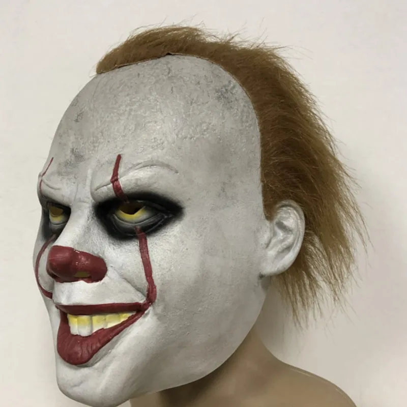 Stephen king's It маска Pennywise хоррор клоун Джокер Хэллоуин страшный косплей костюм