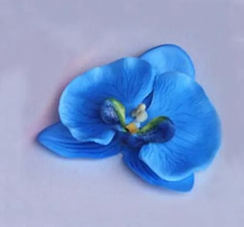 Большой тканевый синий фаленопсис искусственная Шелковая бабочка Орхидея